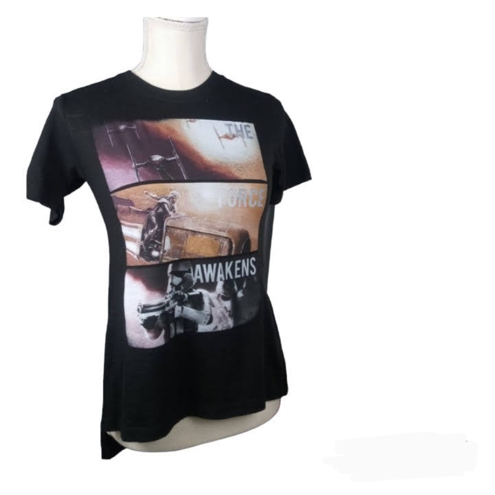 Star Wars The Force Awakens High Low T-Shirt Black Youth Small